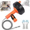 zollor Molla per la pulizia degli scarichi da 10 m, manuale/a batteria, per la rimozione di intasamenti, con guanto, attrezzo per la pulizia di tubi per lavello da cucina, lavabo, vasca da bagno, doccia