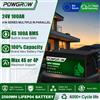 NONE Batteria LiFePO4 a ciclo profondo POWGROW 12V 24V 100Ah 300Ah con protezione BMS integrata, oltre 6000 cicli, per inverter solari e alimentazione off-grid