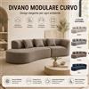 FAPOP Divano Modulare Curvo 3 Metri, Sofa Moderno Imbottito con Cuscini, Divano Grande per Soggiorno, Casa Vacanza e B&B, 4 Colori