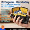 NONE Batteria Ricaricabile AA 4300mWh AAA 1300mWh con Custodia di Ricarica per Telecomando Giocattolo, Console di Gioco, Mouse, Campanello, Misuratore di Pressione Sanguigna