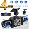 DAINU Obiettivo 3/4-Lens 360 ° Dash Cam Panoramica, Visione Notturna IR, Registrazione Automatica in Loop, Rilevamento del Movimento con G-Sensor, Registrazione Continua 12H/24H