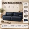 FAPOP Divano Modulare Moderno 2 Posti, Sofà Imbottito con Cuscini Inclusi, Seduta Profonda, Design Salvaspazio per soggiorno, camera da letto e vari ambienti interni della casa 4 Colori Disponibili
