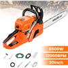 GECOFEER Motosega a Benzina a 2 Tempi da 20 Pollici, Alta Potenza 8500W 12000 RPM, Macchina Portatile per Potatura Alberi e Taglio Legno