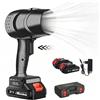 zollor Soffiatore d'Aria Turbo 21V Senza Fili, Asciugatore Elettrico Potente 120km/h, Ventilatore Portatile a Velocità Variabile, Soffiatore per Foglie e Rimozione Polvere con 2 Batterie