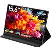 NONE Monitor Portatile Amoudo 15.6 Pollici 1920*1080P FHD, Schermo Esterno Portatile per Computer Portatile, Schermo IPS, Monitor per Computer Portatile/PC/Telefono