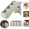 NONE Scale per Cani, Scale per Animali Domestici, 4 Gradini con Tappeto, Rampa Pieghevole per Cani, Scale Pieghevoli in Plastica per Gatti, Scale Portatili per Cani e Gatti, Rampa per Animali per Salire e