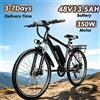 NONE Bicicletta Elettrica con Motore da 500W (Etichetta Indica 350W), Batteria 48V15AH, Pneumatici da 26 Pollici, Freni a Disco Doppi, Bicicletta Elettrica per Pendolari Urbani