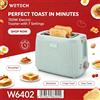 NONE Tostapane Elettrico WETECH W6402 750W a 2 Fette, 7 Livelli di Doratura Regolabili, Tostapane Retrò a Righe Verticali con Vassoio Raccoglibriciole Rimovibile, Tostapane per Colazione Rapida 220-240V