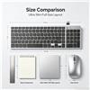 NONE Tastiera Wireless Dual Mode BT5.2 2.4G Layout Italiano Silenziosa e Sottile con Tastierino Numerico per Mac Windows Linux