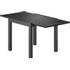 NONE Tavolo da giardino espandibile per 4-6 persone con vassoio, in alluminio, 80/160x80x75 cm, Nero
