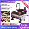 NONE Podofo Compressore per Aerografo 1/5 HP 110W, Ultra-Silenzioso 40dB, Spegnimento Automatico, Mini Compressore d'Aria con Regolatore e Trappola per Umidità, per Modellismo, Decorazione di Torte,