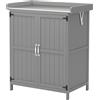 NONE Piccoli mobili da esterno, ripostiglio per attrezzi con ripiano, mobile bar a 2 ante per giardino, terrazza, grigio