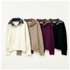 NONE Maglione Donna Falso Due Pezzi con Colletto Camicia, Pullover Maglia Lavorata Grossa Maniche Lunghe, Taglia Unica Casual Comodo, Top Invernale Autunnale Scollo Rilassato, Abbigliamento Moda Donna