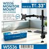 NONE Supporto da scrivania per monitor singolo con capacità di 8 kg, bracci doppi regolabili, rotazione a 360 gradi +45 ° Design inclinabile con fissaggio a morsetto per l'installazione di monitor da 15