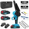 DWiusty Motosega Cordless Mini da 550W, Sega Elettrica Portatile con 2 Batterie, Lubrificazione Automatica, 5 Sistemi di Sicurezza per Taglio Legno e Potatura Alberi