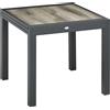 NONE Tavolo da giardino espandibile per 6 persone in plastica e alluminio, 80/160x80x75 cm, Beige