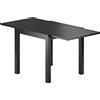 NONE Tavolo da giardino espandibile modello Baton per 4-6 persone, in alluminio, 80-160x80x75 cm, Nero