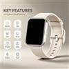 NONE Smartwatch Beige Bluetooth con Schermo Touch, Ricarica Magnetica, Orologio Sportivo per Fitness, per Uomini e Donne, Monitoraggio della Salute Quotidiana, Attività all'Aperto e Allenamento