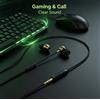 NONE Auricolari In-Ear Cablati in Metallo da 3,5 mm, Cuffie Stereo HiFi con Microfono e Cavo Intrecciato per Telefono, Computer e Gaming