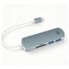 NONE Hub Type-C 10Gbps Gen2, Docking Station USB-C con 2 Porte USB3.0, Lettore di Schede SD e TF, Adattatore di Ricarica Rapida 2.1A per Laptop e Telefono