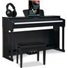 Classic Cantabile DP-220 SM E-Piano Nero Opaco Set, Polifonia a 64 voci | 88 tasti pesati con meccanica a martello, Sensibilità al tocco regolabile su 5 livelli, 10 demo interni, 20 suoni, Soft, 5 mm