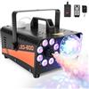 Zoelele Macchina del Fumo 600W con Effetti LED RGB 13 Colori & Luce Disco - Macchina Nebbia 3000CFM con Telecomando Cablato/Senza Fili, Ideale per Halloween, Feste, Matrimoni, DJ Set, Interno ed Esterno
