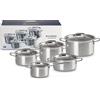 Le creuset 3-ply 3ply five-piece fivepiece saucepan set stainless steel (96209400001000)