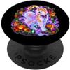 Halloween Glam Retro Vintage Comics Pop Akita Dog Ghost Luna Piena Spettrale Spaventoso Infestato Horror PopSockets PopGrip Adesivo