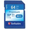 Verbatim Scheda di memoria SDXC Premium U1-64 GB - Scheda SD per video Full HD - scheda con protezione scrittura integrata - Scheda di memoria nera - Scheda SD per fotocamera, PC ecc.