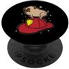 Fire fighter flame fire profession anima Cane carlino con casco vigile del fuoco PopSockets PopGrip Adesivo