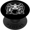 Vitruvian Man Percussionist Da Vinci Drummer Vitruvian Man Musician PopSockets PopGrip Adesivo