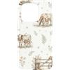 Cozy Countryside Farm Life Design Studio Custodia per iPhone 15 Pro Acquerello Prairie Longhorn Vitello Wildflower Ranch
