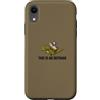 This Is An Outrage Meme Custodia per iPhone XR Divertente Pollo Equitazione Dinosauro Meme Citazione
