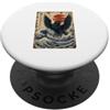 Raven Japanese Wave / Vintage Art Ukiyo- Raven - Onda giapponese, stile Hokusai, design vintage Ukiyo-e PopSockets PopGrip Adesivo
