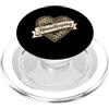 Funny Housekeeping & Cleaning Crew Appar Pulitore vintage con stampa leopardata dorata a forma di cuore PopSockets PopGrip per MagSafe