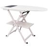 Liberoshopping Asse da stiro in legno di faggio richiudibile con ruote e ripiano porta biancheria - modello Revi Made in italy (Bianco)