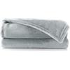 DecoKing Coperta Plaid Pile 160 x 210 cm per Letto una Piazza e Mezza Calda Accogliente e Spessa in Morbido Velluto Per Letto Divano Sedia Tutte le Stagioni Argento Mic