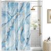 Uiiooazy Tenda Doccia Antimuffa 150x180cm Effetto Marmo Blu Cielo Sfumata | Tenda da Doccia Gradiente Blu Astratta Moderna Impermeabile Tessuto in Poliestere Lavabile per Vasca da Bagno con 10 Anelli