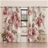 PETTI Artigiani Italiani - Tende a Pannelli per Interno con Anelli 2 Pezzi 140x280cm, Tenda Camera da Letto e Soggiorno Oscuranti Isolanti e Moderne, Floreale 04-156, 100% Made in Italy
