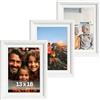 Victor cornice portafoto "Rubens" bianca 13x18 cm set da 3 | Profilo: 30 x 20 mm - stile barocco antico - vetro vero - decorazione per la casa