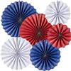 Happium Set di 6 ventagli di carta Union Jack per decorazioni a colori, blu, rosso, bianco, per decorazioni con bandiera del Regno Unito
