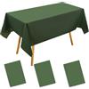 KSBBHDS 3 Tovaglie Rettangolari Verde Scuro per Tavolo da Pranzo - Decorative, Grandi per Compleanni, Poker - Adatte per Picnic, Banchetti, Feste (137 x 183 cm)
