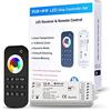 GIDEALED Controller wireless 5 in 1 per strisce LED da 2,4 G, con telecomando RF, dimmerabile, 5 canali RGBWW, controller LED per CCT RGB RGBW RGBCCT e 5 strisce luminose bianche, CC 12-24 V