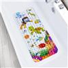 Trlyane Tappetino Vasca Antiscivolo Bambini 100 x 40 cm in PVC, Tappeto Doccia con Ventose e Fori di Drenaggio, Design Marino Tartaruga per Vasca da Bagno