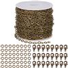 SUNNYCLUE 33 Feet Jewellery Chain Bulk 3mm Bronzo Antico Cavo Catena con 30 Pezzi Fermagli per Aragosta E 100 Pezzi Anelli per Saltare per Fare Orecchini A Forma di Collana, Nichel Libero