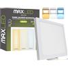 Maxled, Light is Led! Plafoniera Led Soffitto Quadrata 24W 1920LM 3CCT 3000K/4000K/6000K Impermeabile Lampada da Soffitto IP44 Plafoniera Bagno Non Dimmerabile Alluminio 300mm x 300mm x 30mm