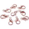 GIVBRO 50 chiusure a moschettone per portachiavi, bracciali, gioielli, accessori fai da te, oro rosa, 14 mm