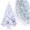Ikodm Albero di Natale Artificiale in PVC, 210cm Abete Artificiale con 1000 rametti, Ignifugo, supporto pieghevole in metallo, Facile Montaggio, colore: Bianco