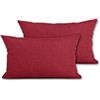 Cieffepi Home Collections Federa Copricuscino MULTICOLOR (Set 2 Federe 30x50 cm, Rosso)