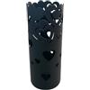 Neustein Portaombrelli dal design moderno in metallo, a forma di cuore, rotondo, per casa e ufficio, 2 ganci, 2 vassoi di raccolta dell'acqua, altezza 49 cm, portaombrelli (nero)